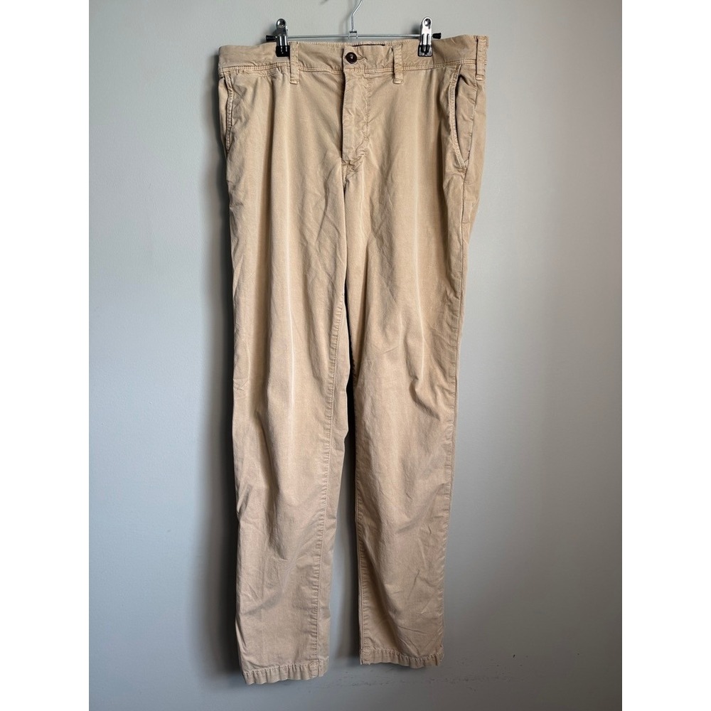 American Eagle Men Slim Straight Chino Pants 34 Beige Tan Casual Workwear School